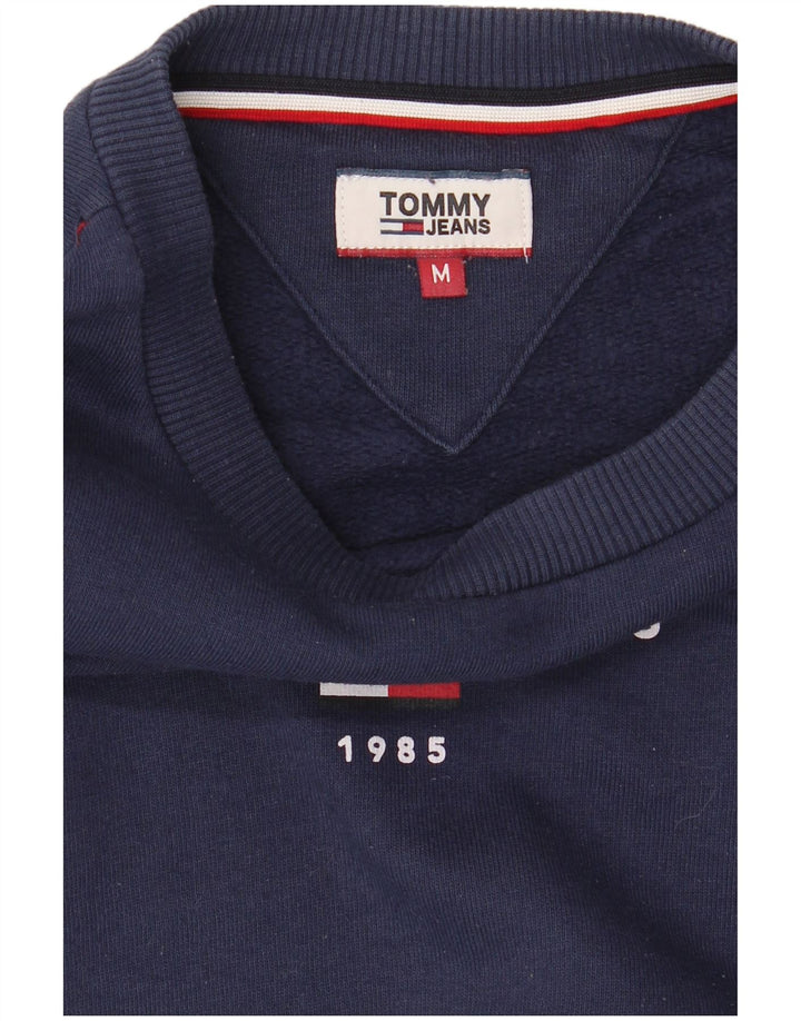 Tommy Hilfiger Womens Graphic Sweatshirt Jumper UK 14 Medium Navy Blue