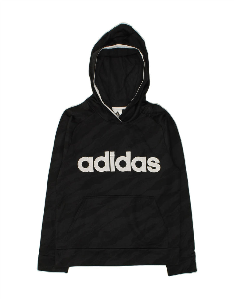 ADIDAS Boys Graphic Hoodie Jumper 10-11 Years Medium Black Camouflage | Vintage Adidas | Thrift | Second-Hand Adidas | Used Clothing | Messina Hembry 