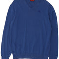 Kappa Mens V-Neck Jumper Sweater Large Blue Cotton
