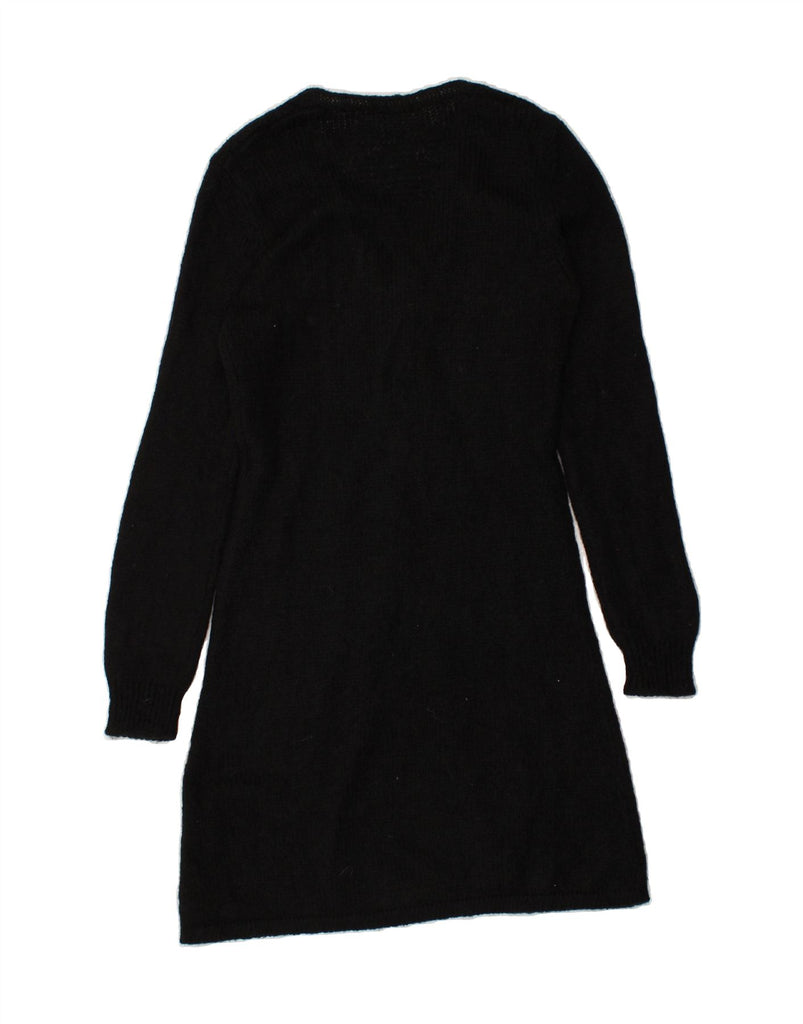SISLEY Womens Long Sleeve Jumper Dress UK 8 Small Black Acrylic | Vintage Sisley | Thrift | Second-Hand Sisley | Used Clothing | Messina Hembry 