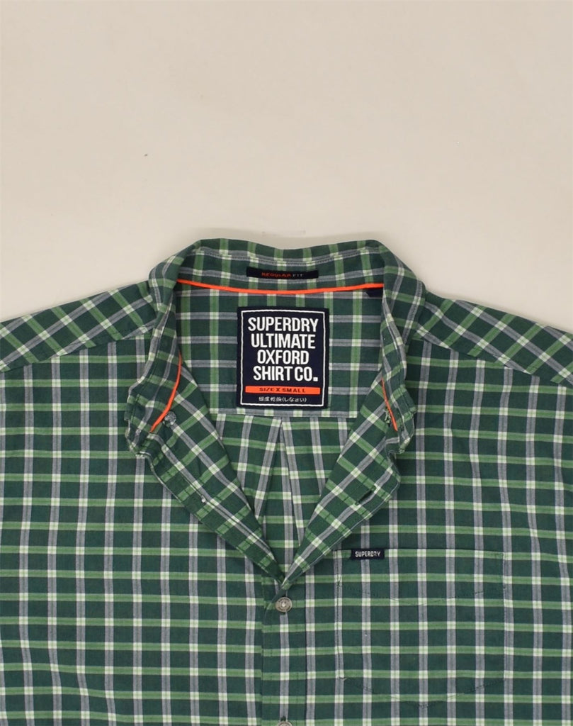 SUPERDRY Mens Regular Fit Regular Fit Shirt XS Green Check Cotton | Vintage Superdry | Thrift | Second-Hand Superdry | Used Clothing | Messina Hembry 