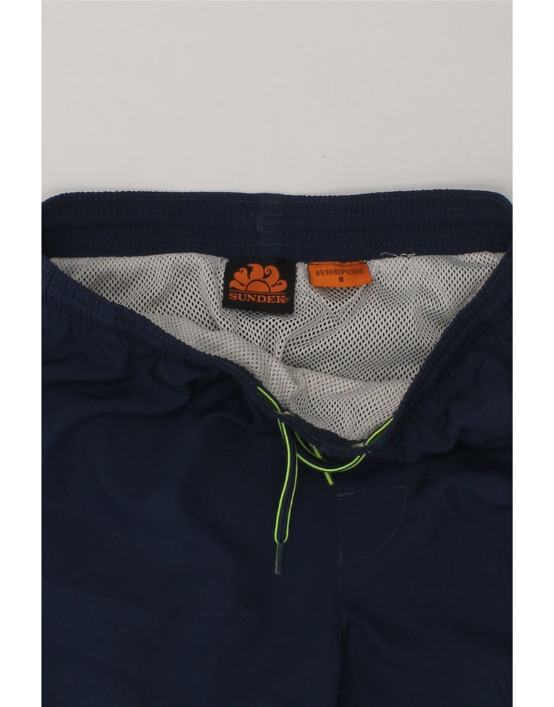 SUNDEK Boys Graphic Sport Shorts 7-8 Years Navy Blue Polyester | Vintage Sundek | Thrift | Second-Hand Sundek | Used Clothing | Messina Hembry 