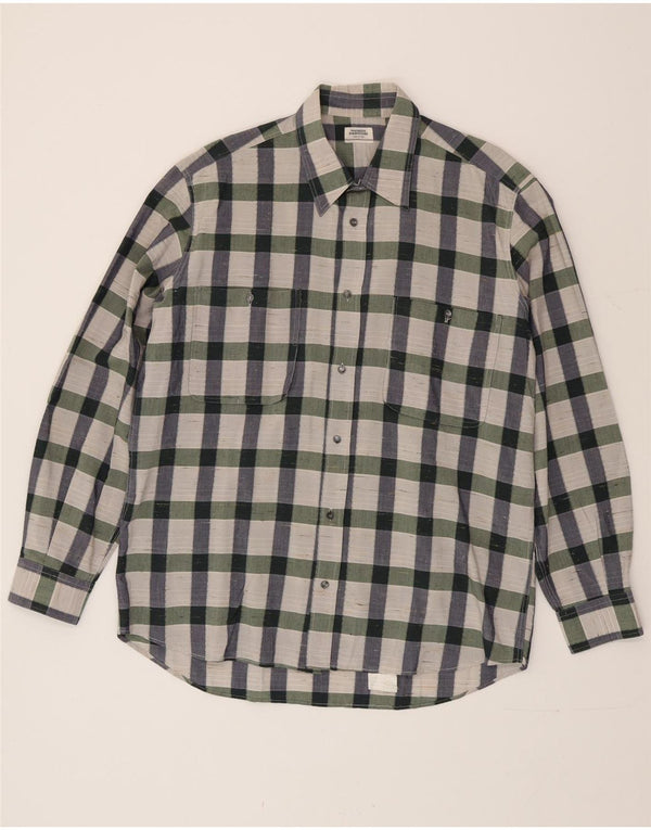 Maurizio Baldassari Mens Shirt Size 41 16 Large Multicoloured Check Cotton