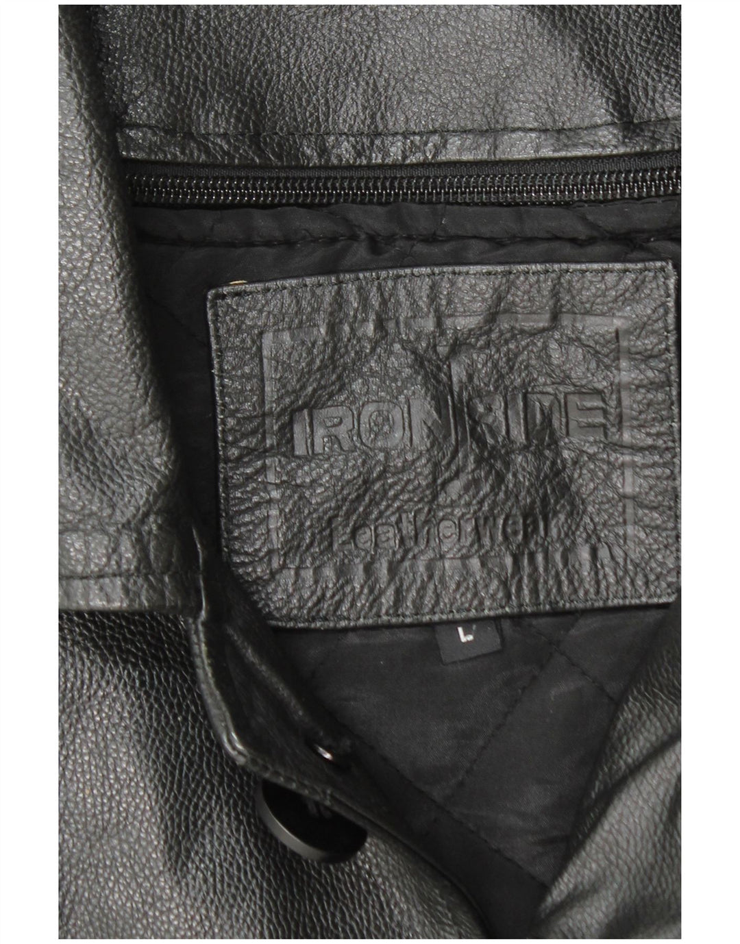 IRONSIDES Mens Leather Jacket UK 40 Large Black Leather