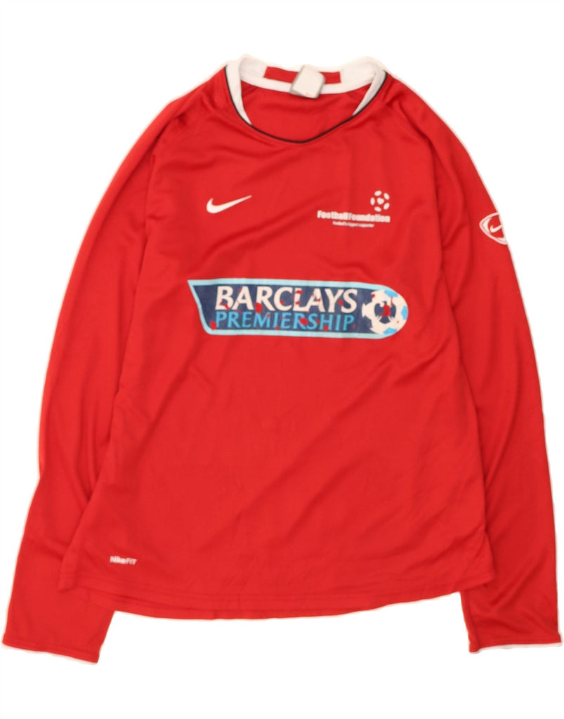 NIKE Womens Graphic Top Long Sleeve UK 16/18 XL Red Polyester Vintage Nike and Second-Hand Nike from Messina Hembry 