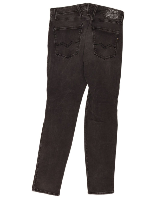 Replay Mens Anbass Slim Jeans W32 L32 Grey Cotton