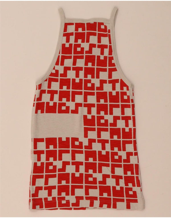 G-Star Womens Vest Top UK 4 XS Red Geometric Cotton