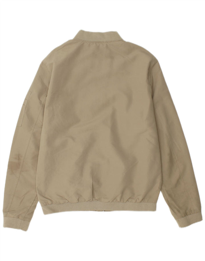 JACK & JONES Mens Bomber Jacket UK 38 Medium Beige Polyester