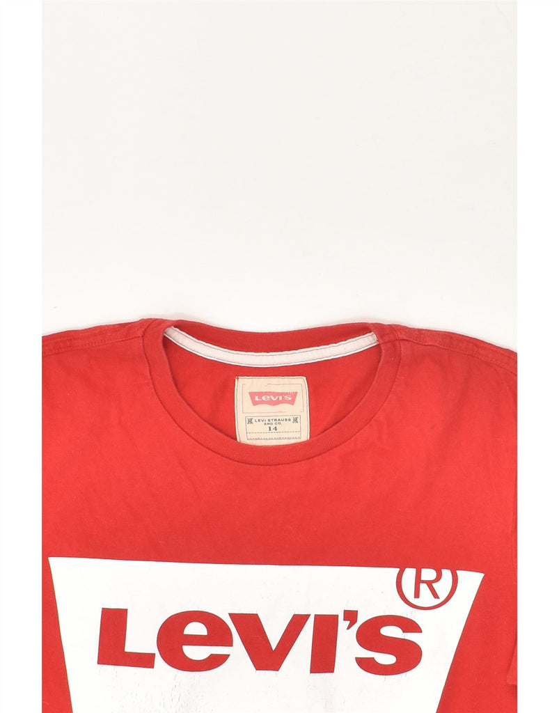 LEVI'S Boys Graphic Top Long Sleeve 13-14 Years Red Cotton | Vintage Levi's | Thrift | Second-Hand Levi's | Used Clothing | Messina Hembry 