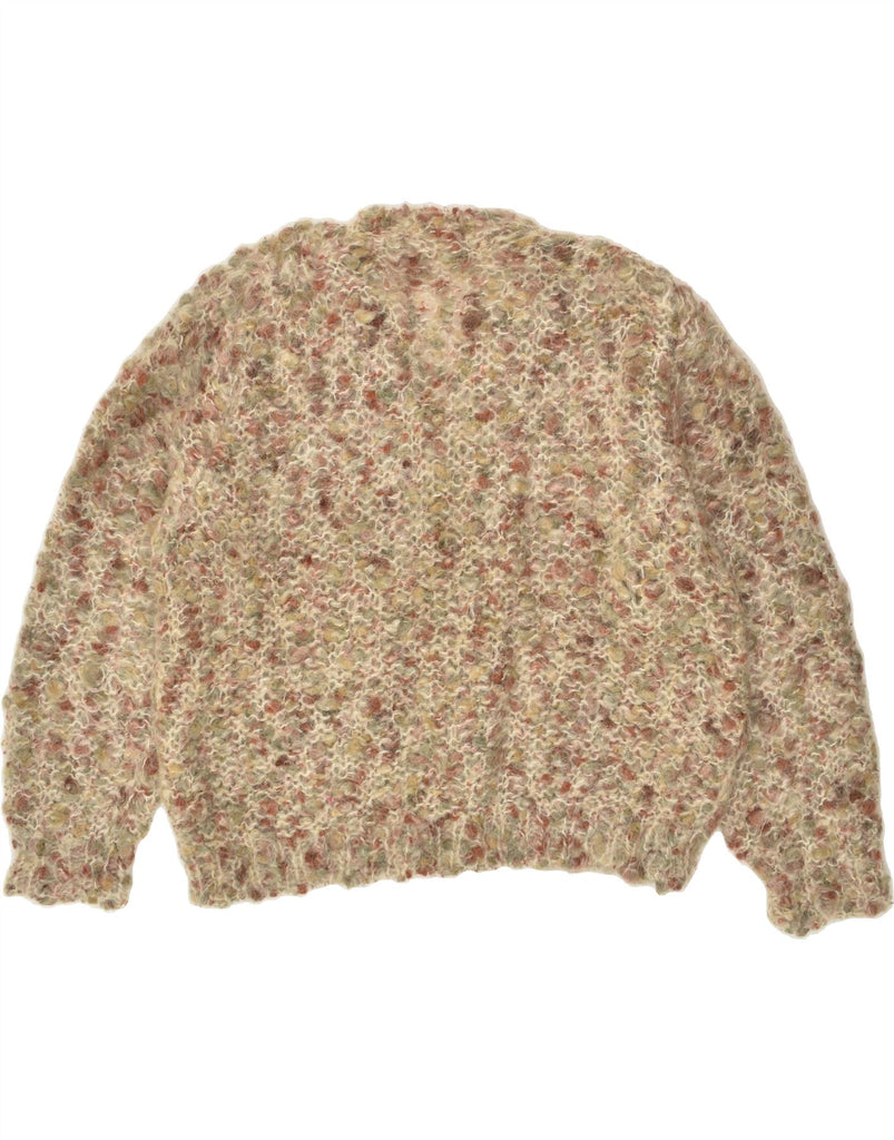 VINTAGE Womens Cardigan Sweater UK 16 Large Beige Spotted | Vintage Vintage | Thrift | Second-Hand Vintage | Used Clothing | Messina Hembry 