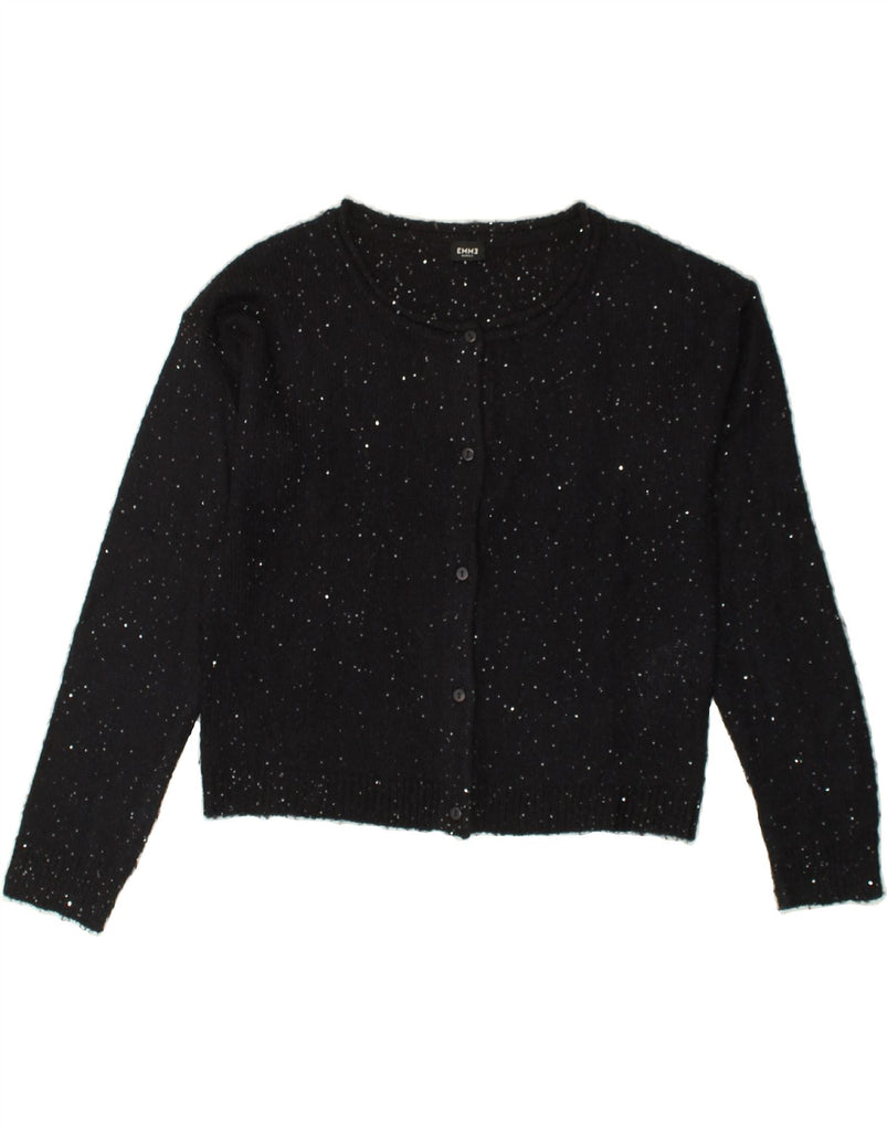 MARELLA Womens EMME Cardigan Sweater UK 14 Medium Black Flecked Polyester | Vintage Marella | Thrift | Second-Hand Marella | Used Clothing | Messina Hembry 