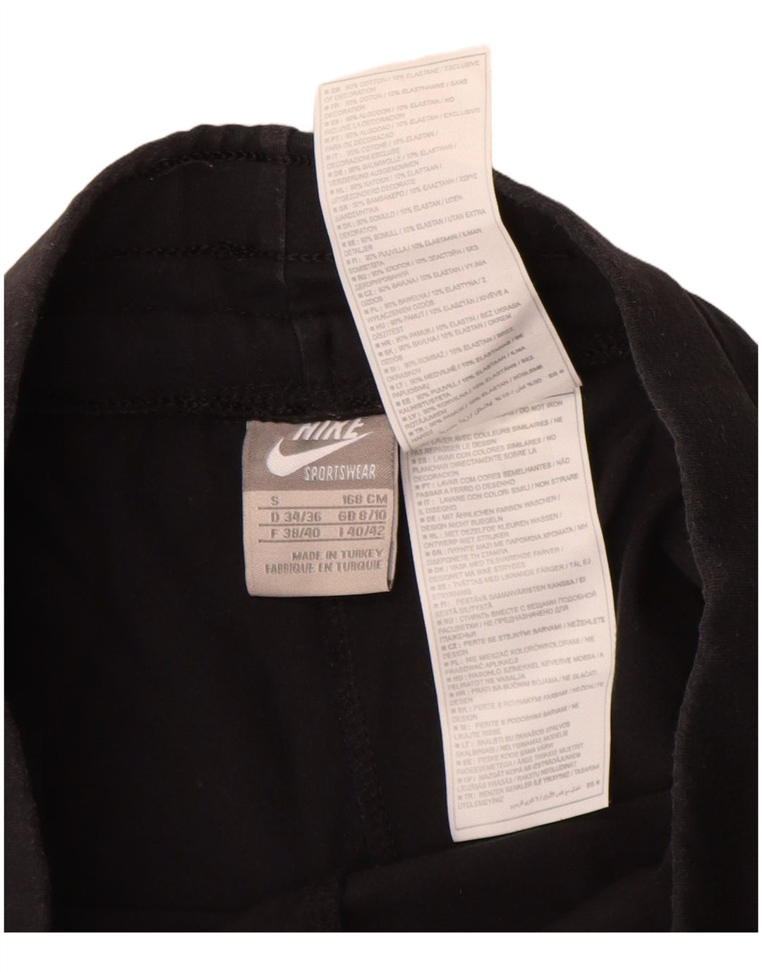 Nike Womens Tracksuit Trousers UK 8/10 Small Black Cotton