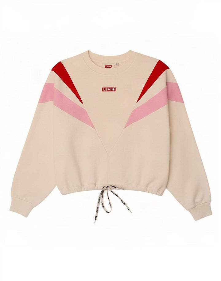 Levi's Womens Oversized Sweatshirt Jumper UK 10 Small White Colourblock