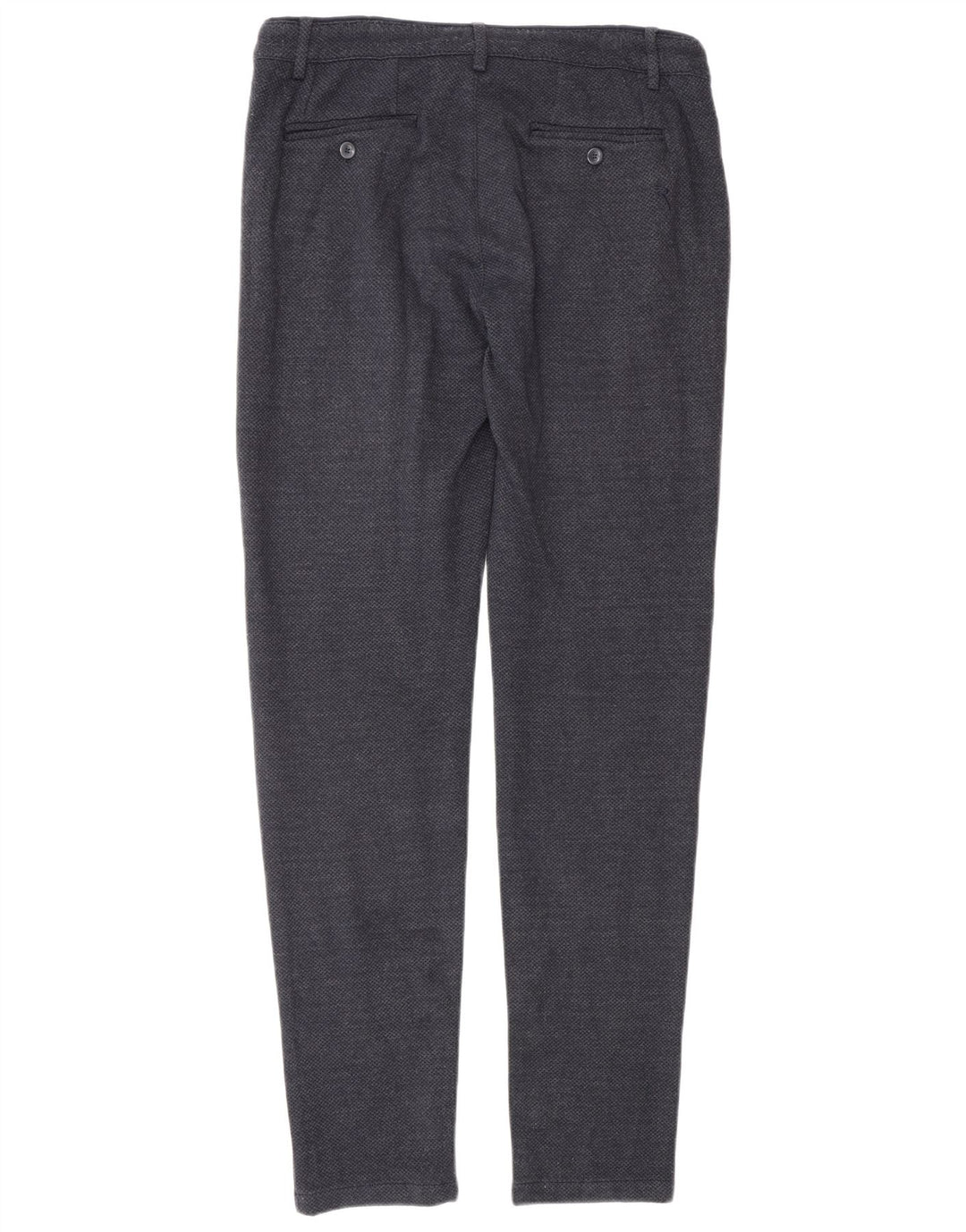 Chervo Mens Slim Chino Trousers IT 50 Large W32 L34 Navy Blue Cotton