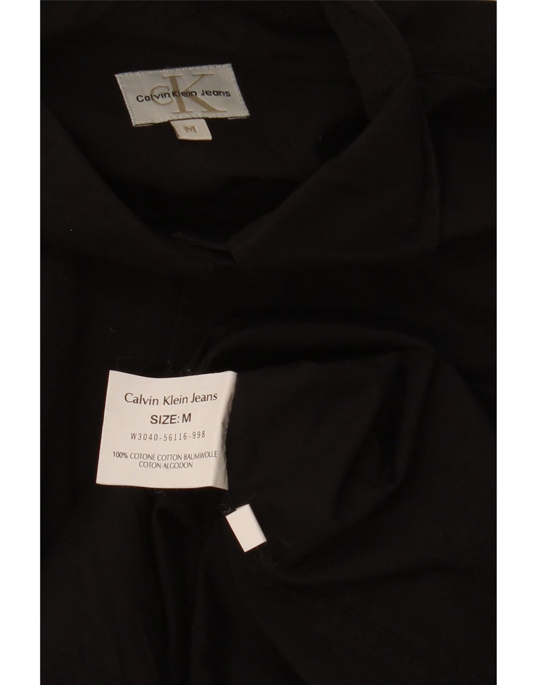 CALVIN KLEIN Womens Oversized Shirt UK 14 Medium Black Cotton