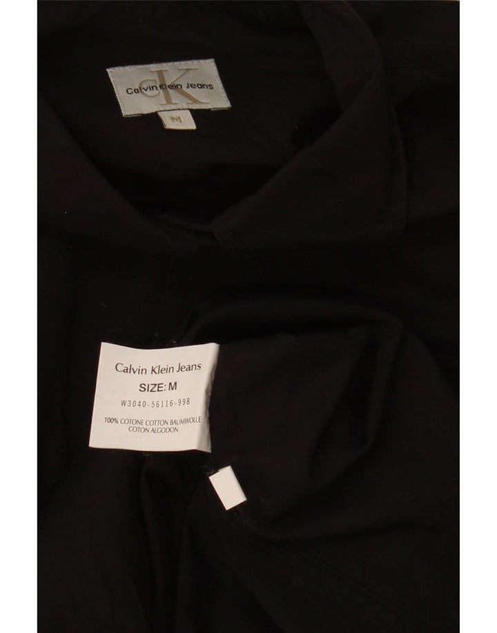 CALVIN KLEIN Womens Oversized Shirt UK 14 Medium Black Cotton