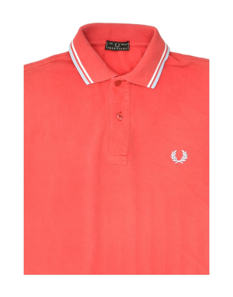 FRED PERRY Boys Polo Shirt 13-14 Years Red Cotton | Vintage Fred Perry | Thrift | Second-Hand Fred Perry | Used Clothing | Messina Hembry 