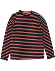 JOULES Womens Top Long Sleeve UK 16 Large  Navy Blue Striped Cotton