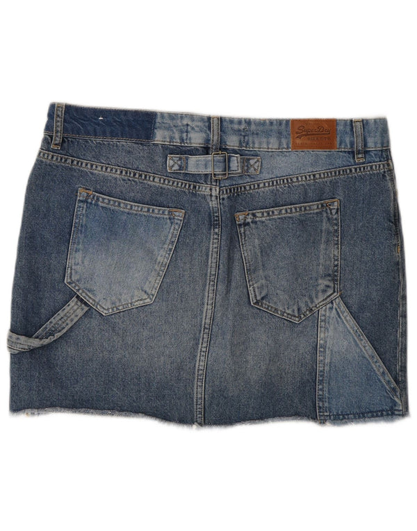 Superdry Womens Denim Skirt W30 Medium Blue Cotton