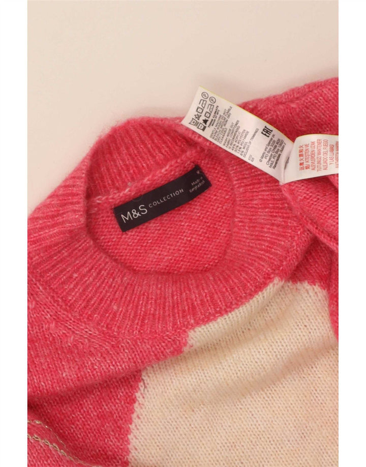 Marks & Spencer Womens Crew Neck Jumper Sweater UK 14 Medium Pink