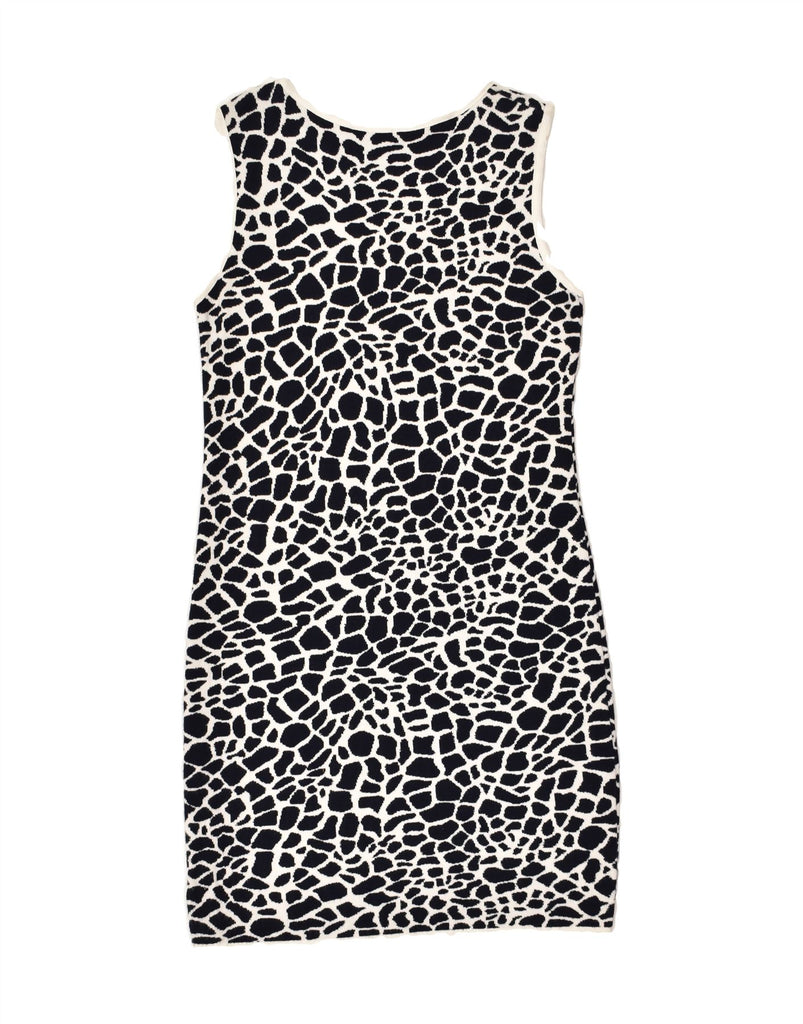 CARLA FERRONI Womens Slim Sheath Dress UK 18 XL White Animal Print Viscose | Vintage CARLA FERRONI | Thrift | Second-Hand CARLA FERRONI | Used Clothing | Messina Hembry 