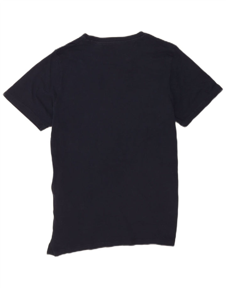 Jack & Jones Mens Graphic T-Shirt Top Medium Navy Blue