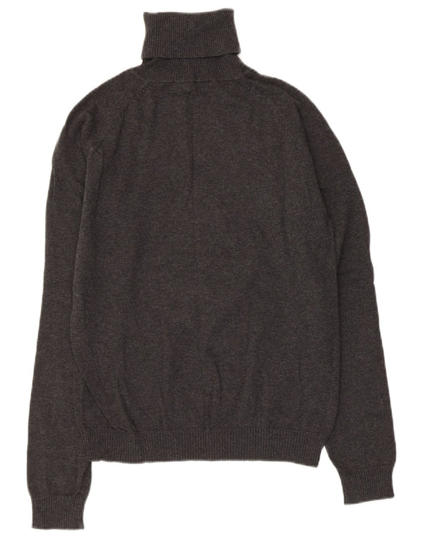 ZARA Womens Roll Neck Jumper Sweater UK 18 XL Grey Cotton