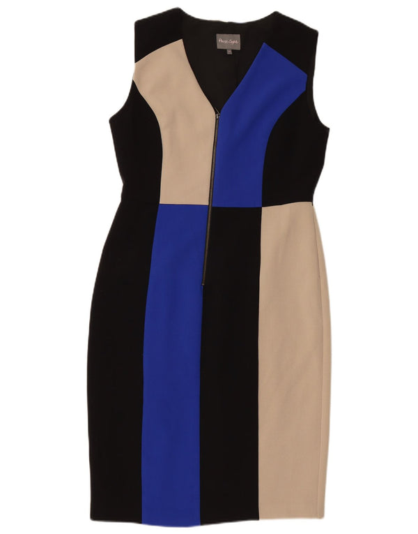 PHASE EIGHT Womens Sleeveless Sheath Dress UK 14 Medium Black Colourblock