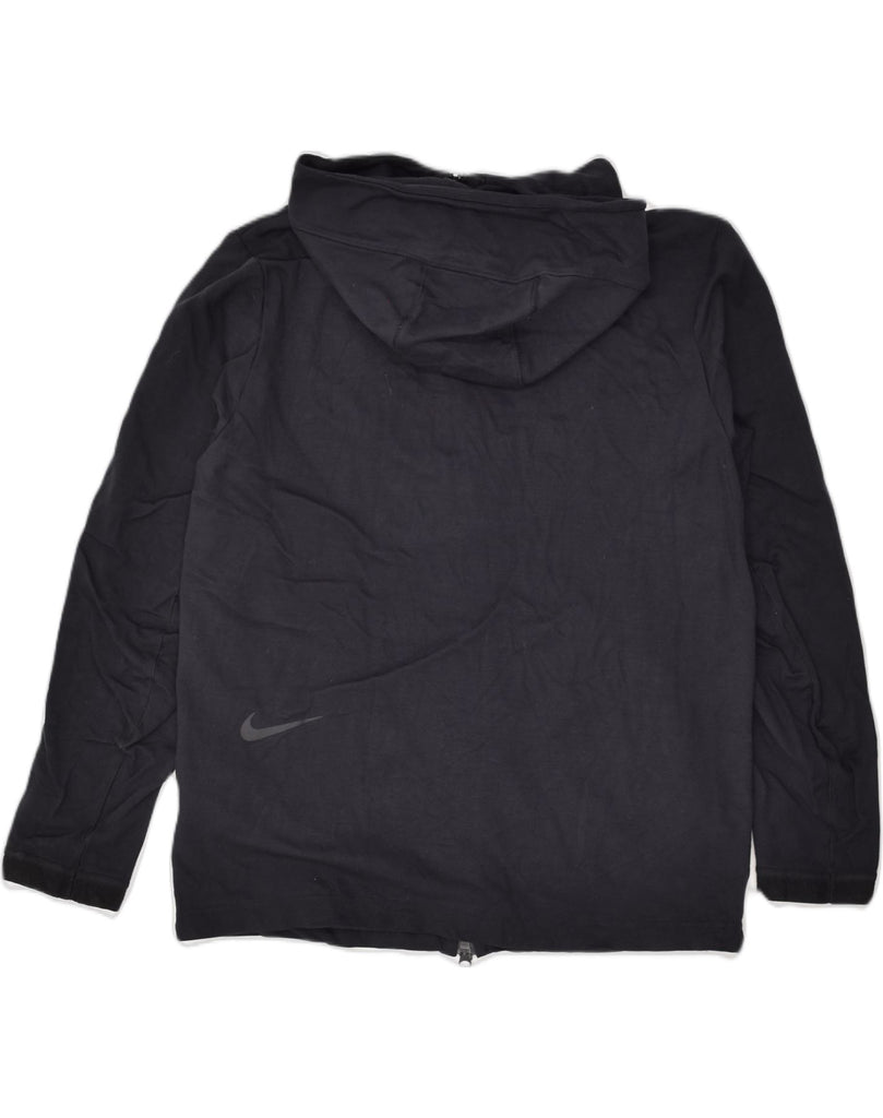 NIKE Womens Loose Fit Zip Hoodie Sweater UK 14 Medium Black Viscose | Vintage Nike | Thrift | Second-Hand Nike | Used Clothing | Messina Hembry 