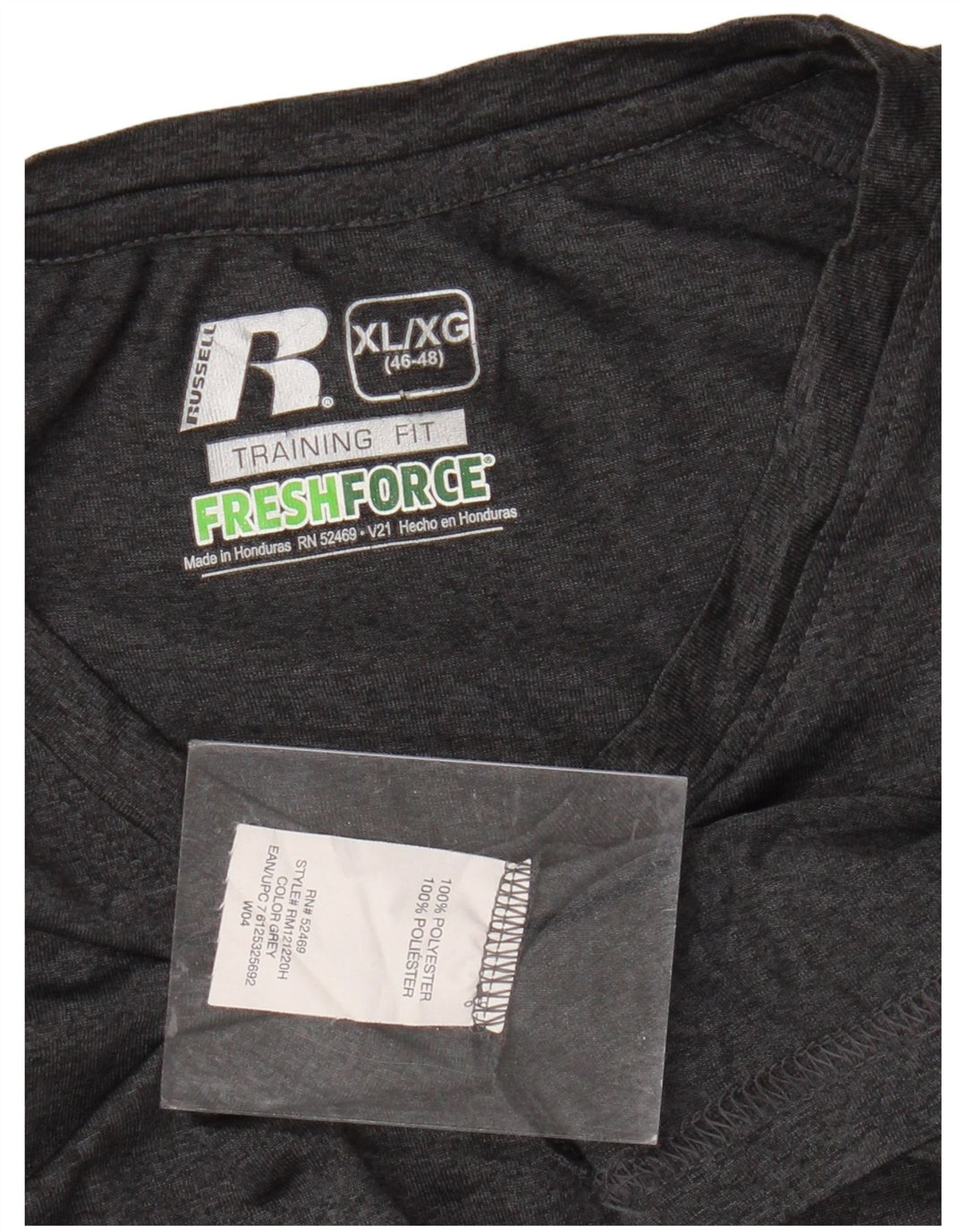 RUSSELL ATHLETIC Mens Dri-Power T-Shirt Top UK 46/48 XL Grey Polyester