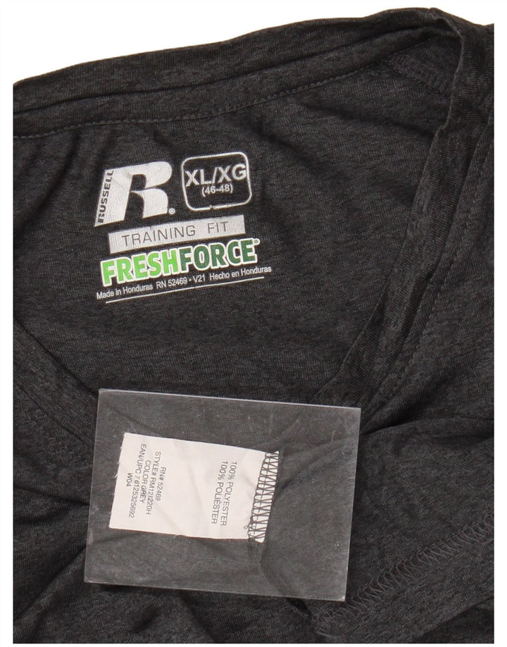 RUSSELL ATHLETIC Mens Dri-Power T-Shirt Top UK 46/48 XL Grey Polyester