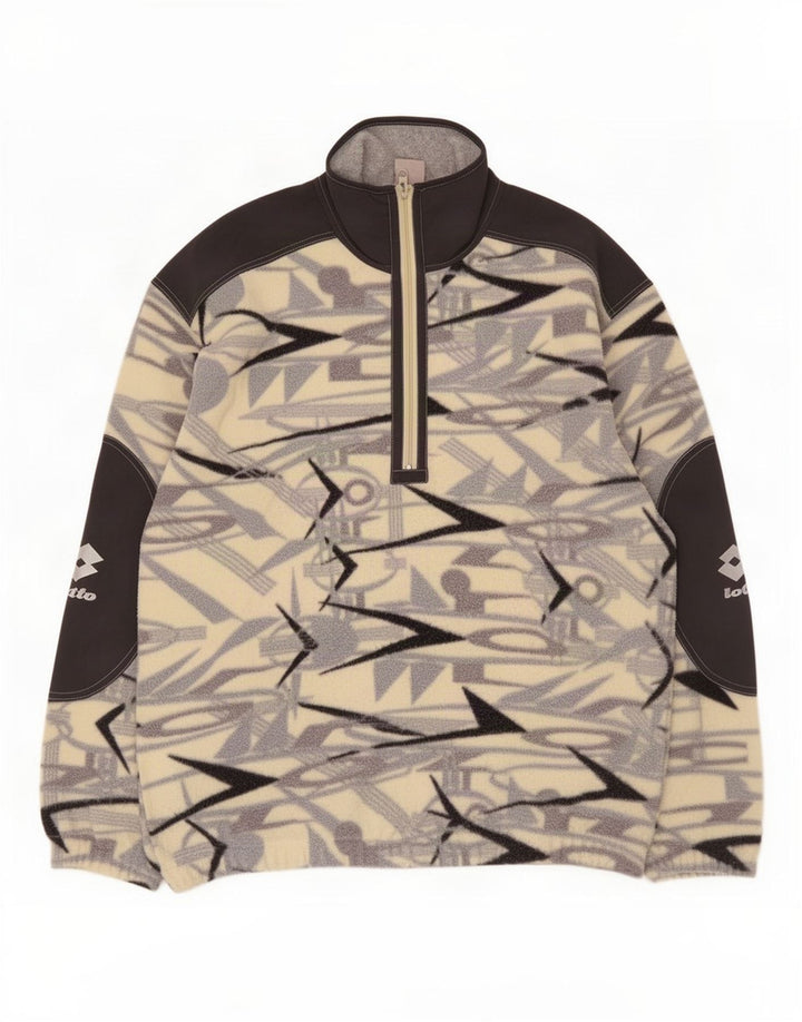Lotto Mens Zip Neck Fleece Jumper XL Multicoloured Geometric Polyester