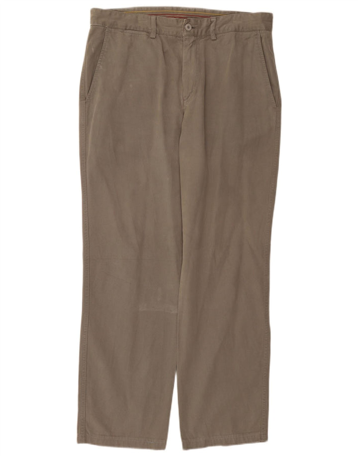 Avirex Mens Straight Chino Trousers W36 L29 Grey Cotton