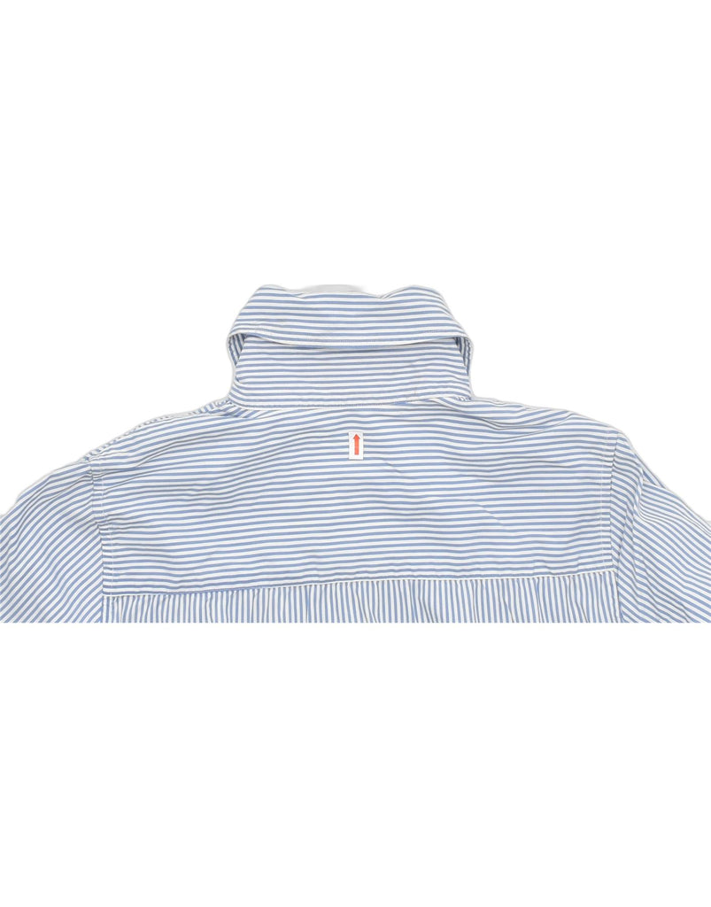 MASSIMO DUTTI Womens Shirt EU 40 Medium Blue Striped Cotton | Vintage | Thrift | Second-Hand | Used Clothing | Messina Hembry 