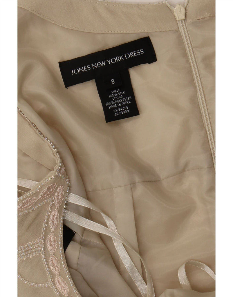 JONES NEW YORK Womens Sleeveless Sheath Dress US 8 Medium Beige Floral Vintage Jones New York and Second-Hand Jones New York from Messina Hembry 
