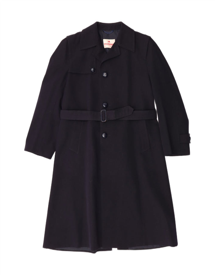 WEAR OVER Mens Overcoat IT 48 Medium Navy Blue