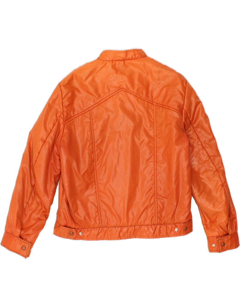 VINTAGE Womens Bomber Jacket UK 12 Medium Orange Vintage Vintage and Second-Hand Vintage from Messina Hembry 