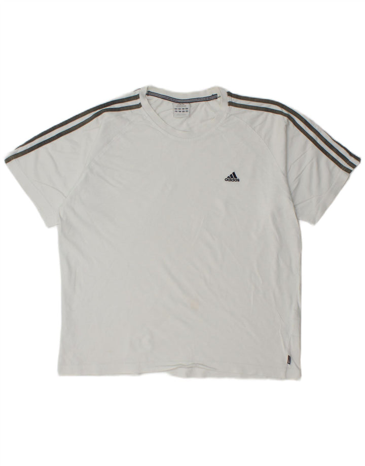 ADIDAS Mens T-Shirt Top Large White Cotton