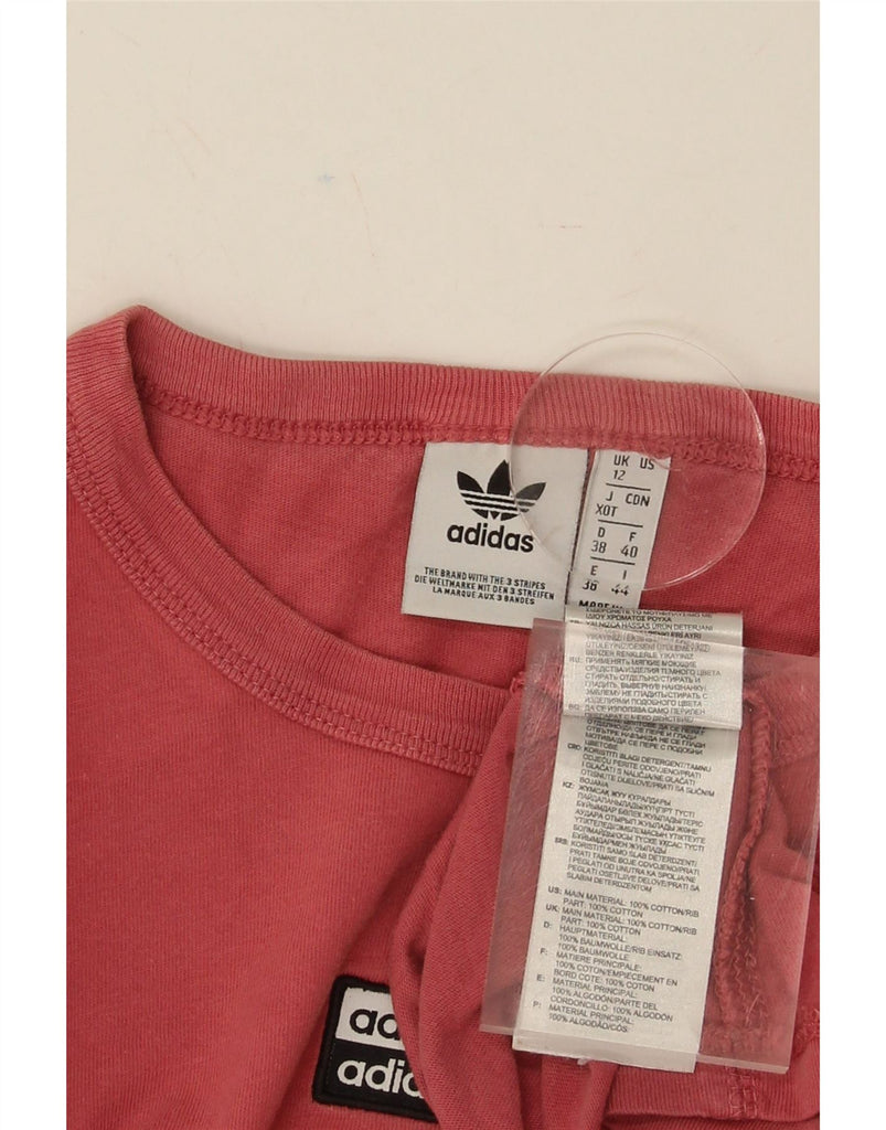 ADIDAS Womens T-Shirt Top UK 12 Medium  Red Cotton Vintage Adidas and Second-Hand Adidas from Messina Hembry 