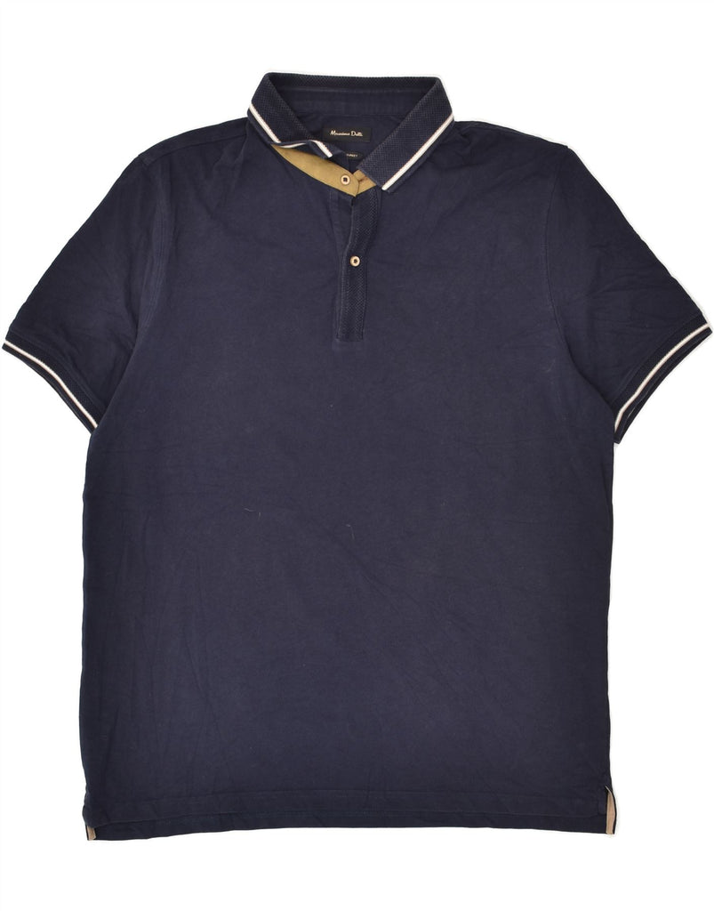 MASSIMO DUTTI Mens Slim Polo Shirt 2XL Navy Blue | Vintage Massimo Dutti | Thrift | Second-Hand Massimo Dutti | Used Clothing | Messina Hembry 