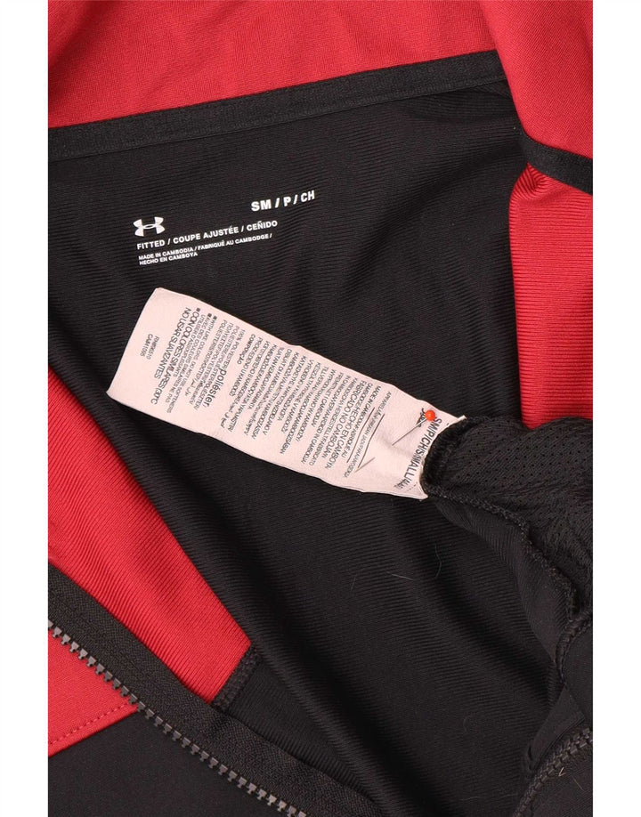 Under Armour Mens Tracksuit Top Jacket Small Black Colourblock Polyester