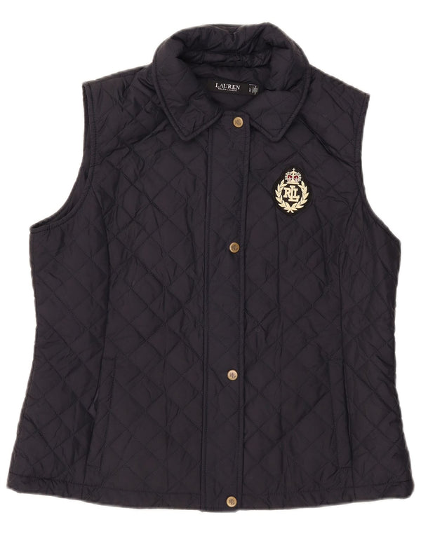 Ralph Lauren Womens Quilted Gilet UK 16 Large Navy Blue Polyester