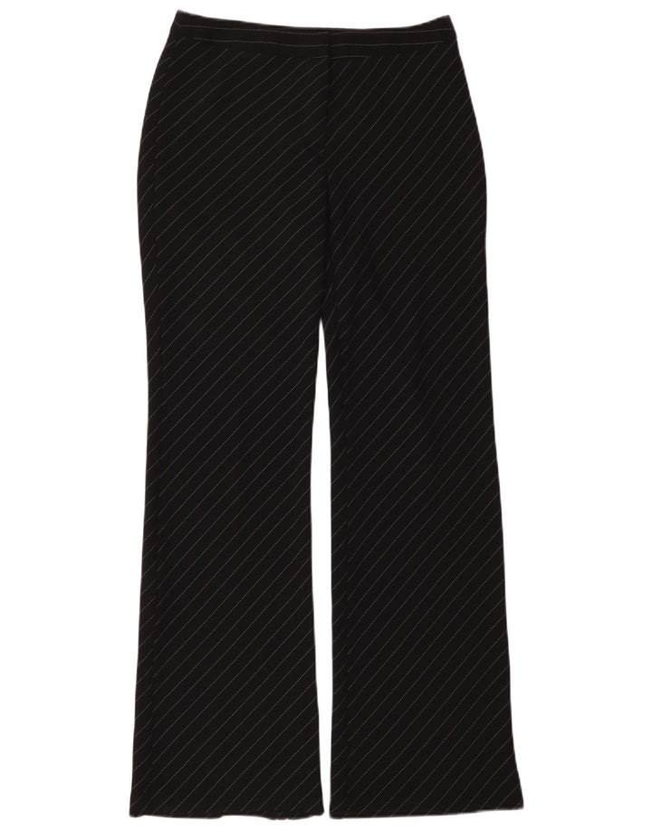 Benetton Womens Bootcut Suit Trousers IT 42 Medium W28 L32 Black Pinstripe