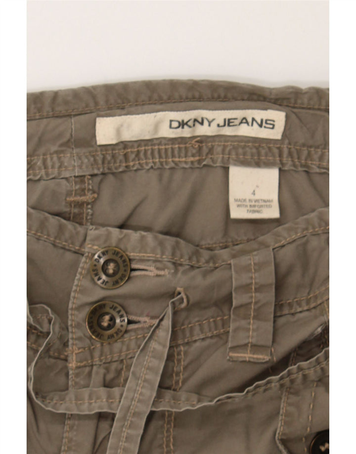 DKNY Womens Slim Capri Trousers US 4 Small W27 L23 Brown Vintage Dkny and Second-Hand Dkny from Messina Hembry 