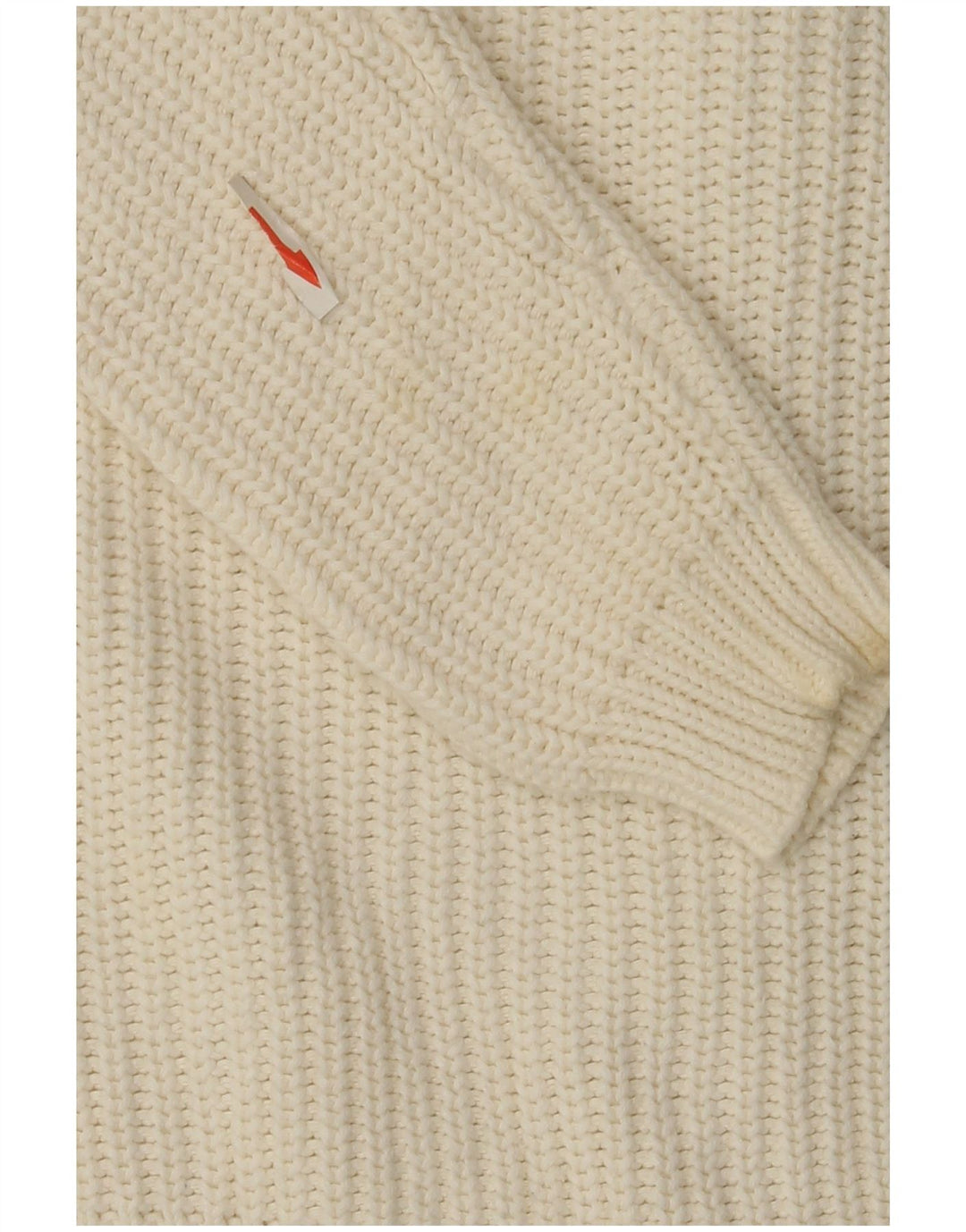 Marks & Spencer Womens Full Zip Cardigan Sweater UK 14 Medium White Cotton