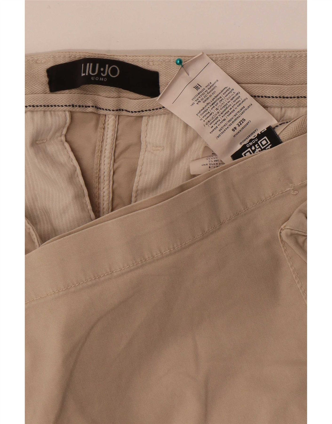 Liu Jo Mens Cargo Shorts IT 46 Small W30  Beige Cotton