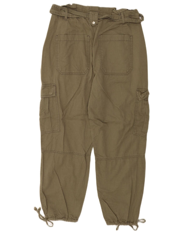 Whistles Womens Joggers Cargo Trousers UK 12 Medium W30 L25 Khaki Cotton