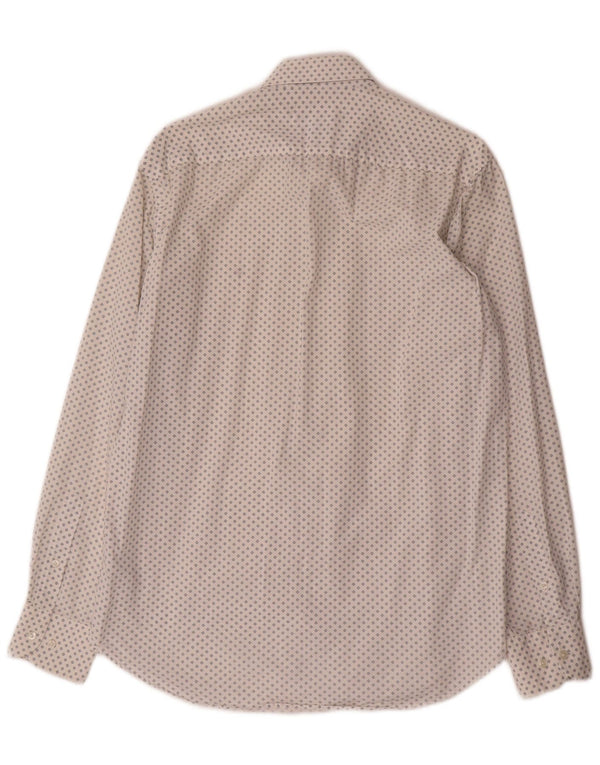 Tommy Hilfiger Mens Regular Fit Shirt Size 40 15 1/2 Medium White Spotted