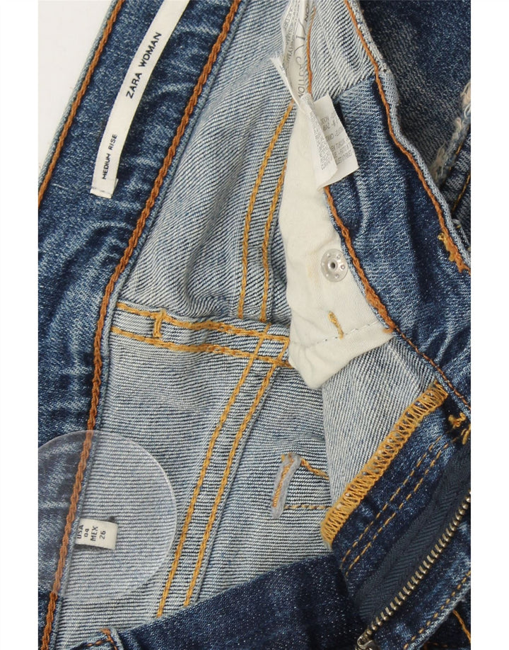 ZARA Womens Distressed Cropped Jeans EU 36 XS W26 L25 Blue Vintage Zara and Second-Hand Zara from Messina Hembry 