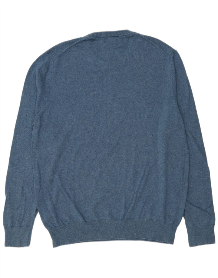 Marks & Spencer Mens Crew Neck Jumper Sweater XL Blue Cotton